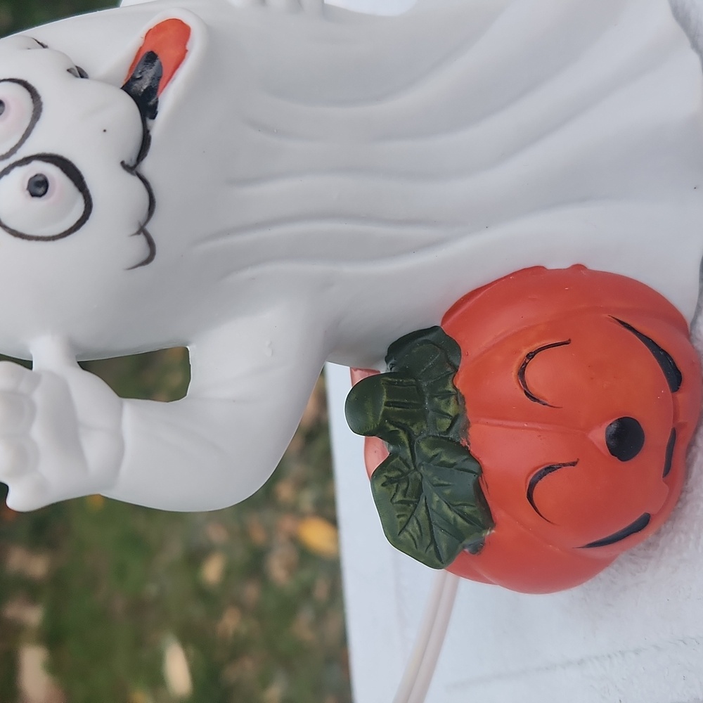 Vintage, Halloween, Goofy,  Silly, Ghost Night Light w Pumpkin - Picture 3 of 8